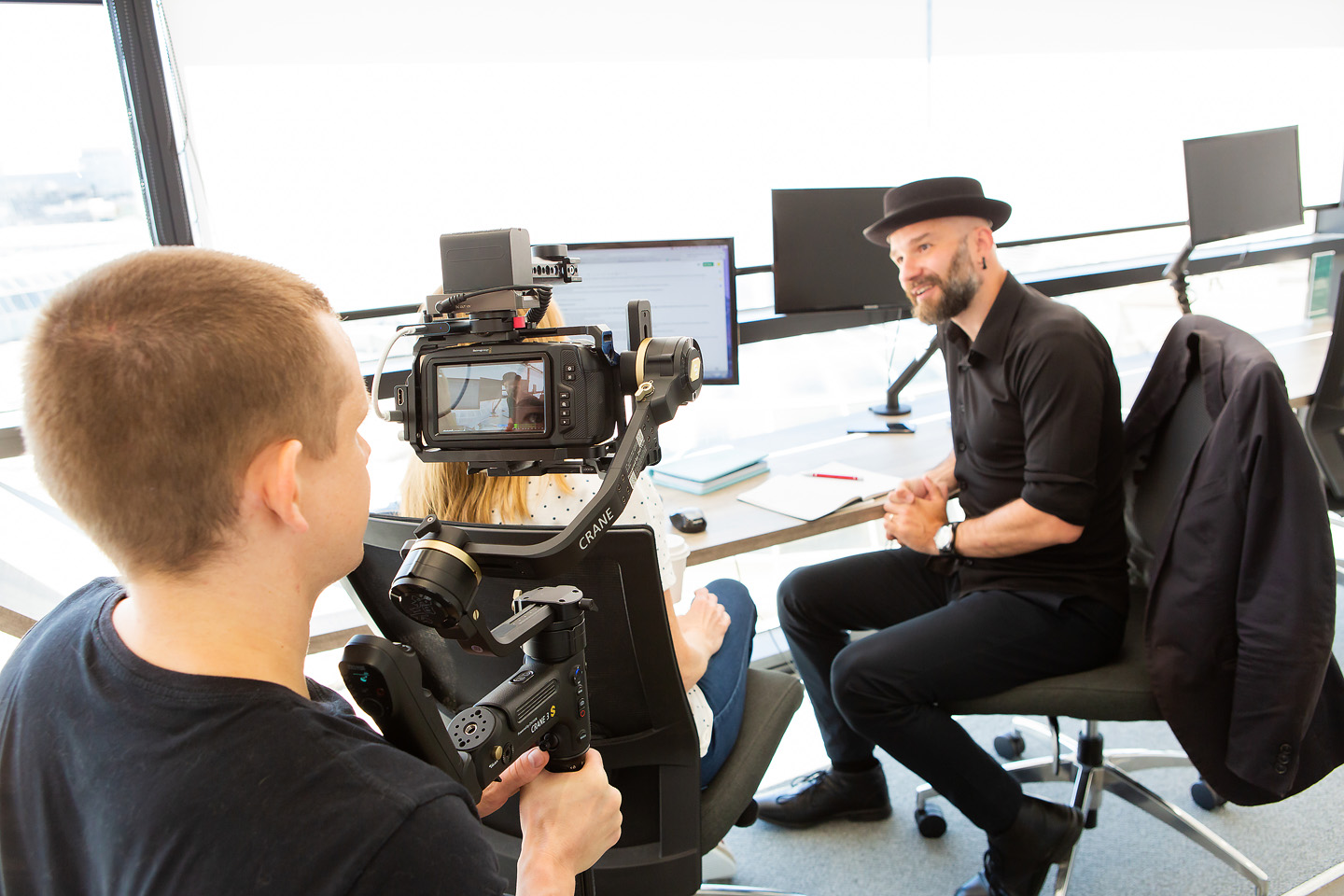 Multi-camera interview setup during a Fifth Castle Media shoot